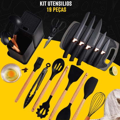 Kit de Utensilios de Cocina de Silicona – 19 Piezas